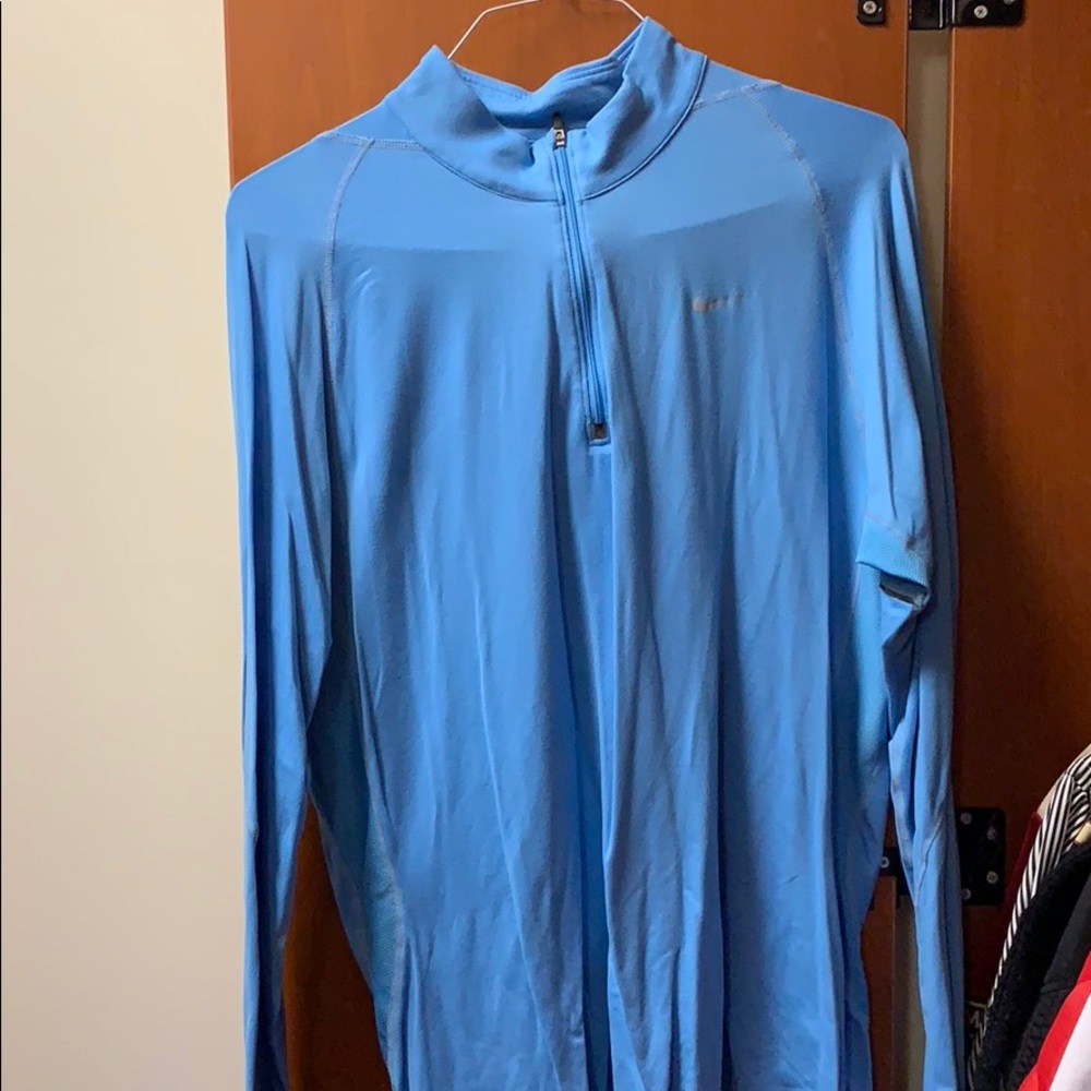 Blue nike 3/4 zip long sleeve